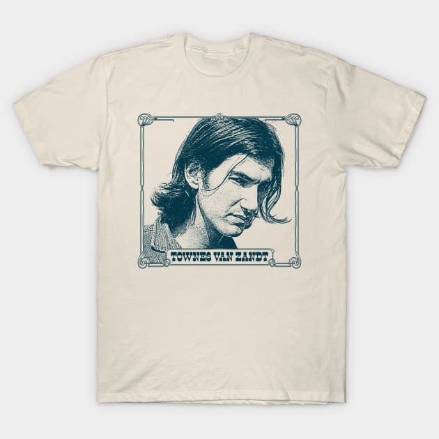 Townes Van Zandt // Retro Style Fan Art Design T-Shirt by DankFutura